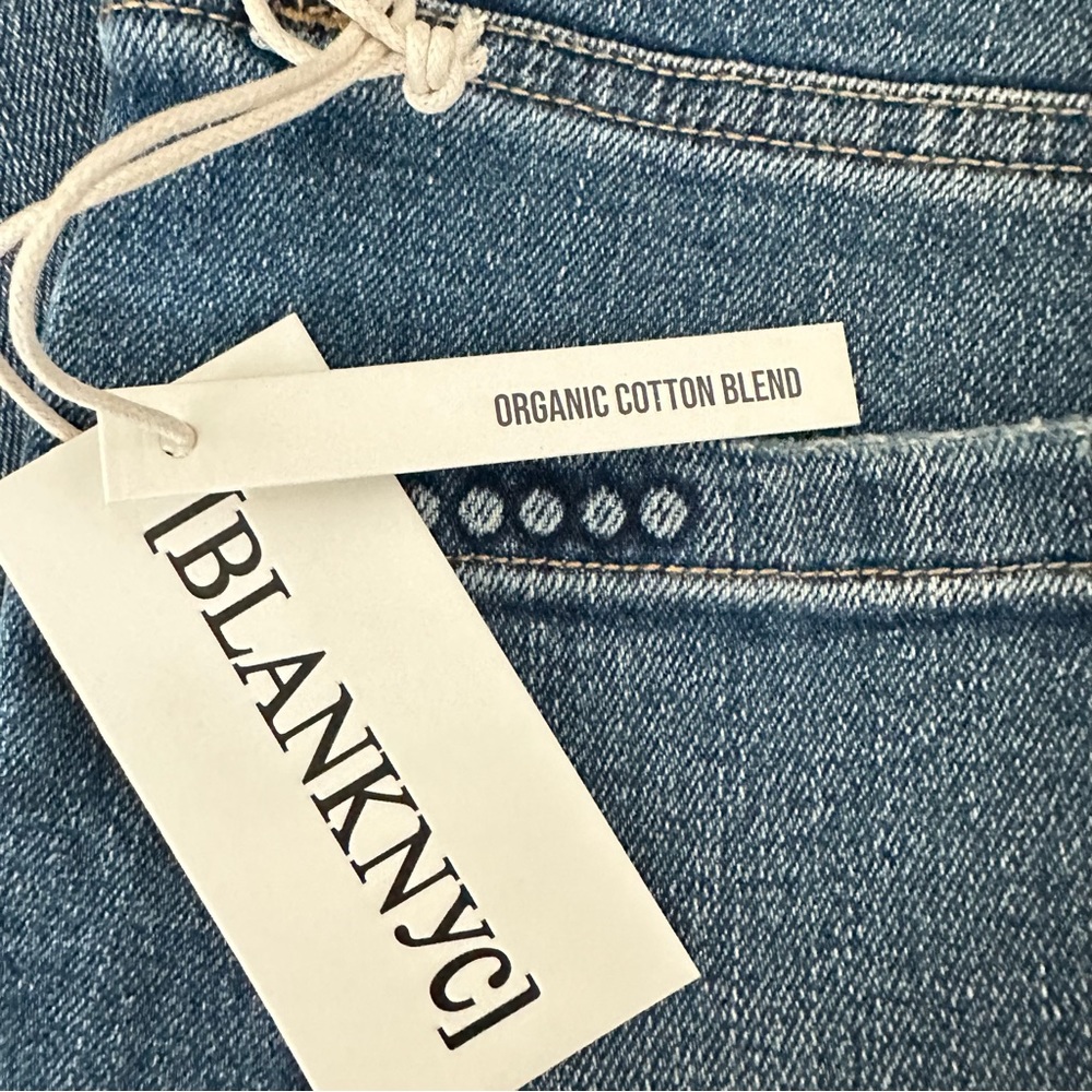 Blank NYC Blue Mid-Rise Skinny Organic Cotton Raw Hem Denim Jeans Size 30 - Picture 9 of 13